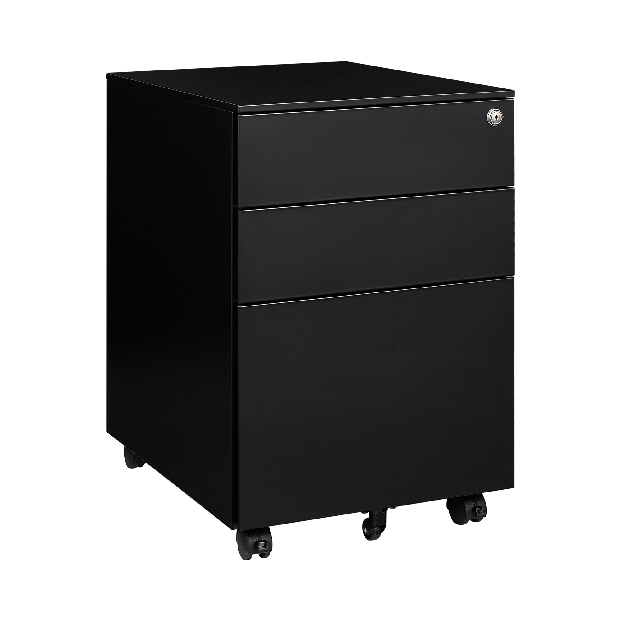 3 Drawer Black Mobile Pedestal