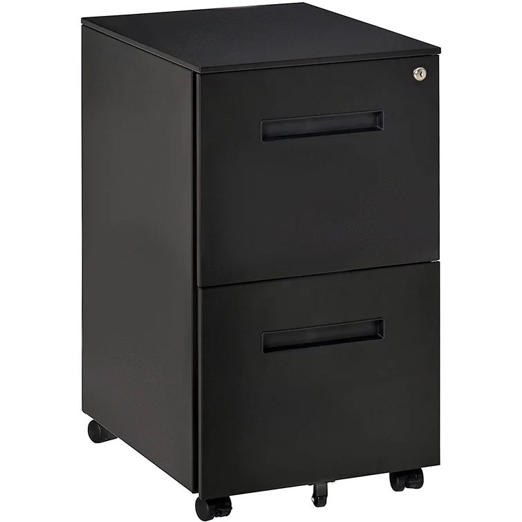 Black 2 drawer mobile pedestal