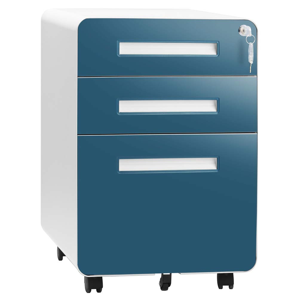 3 Drawer Curve Mobile Pedestal