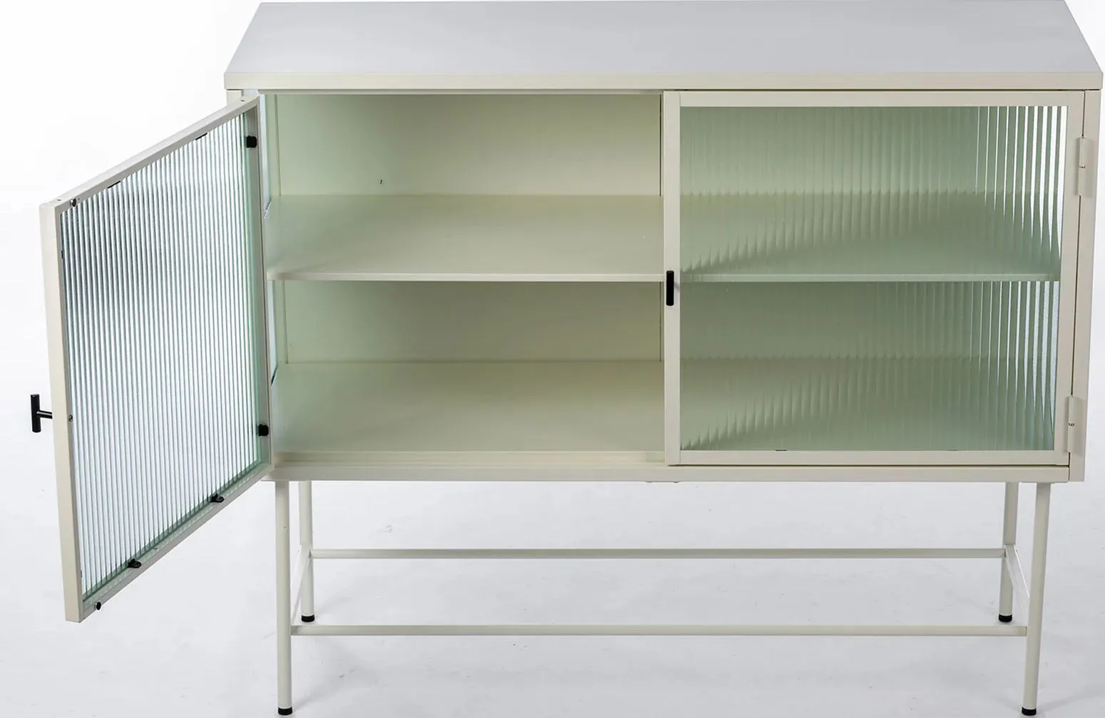 Glass Door Sideboard Cabinet with Feet